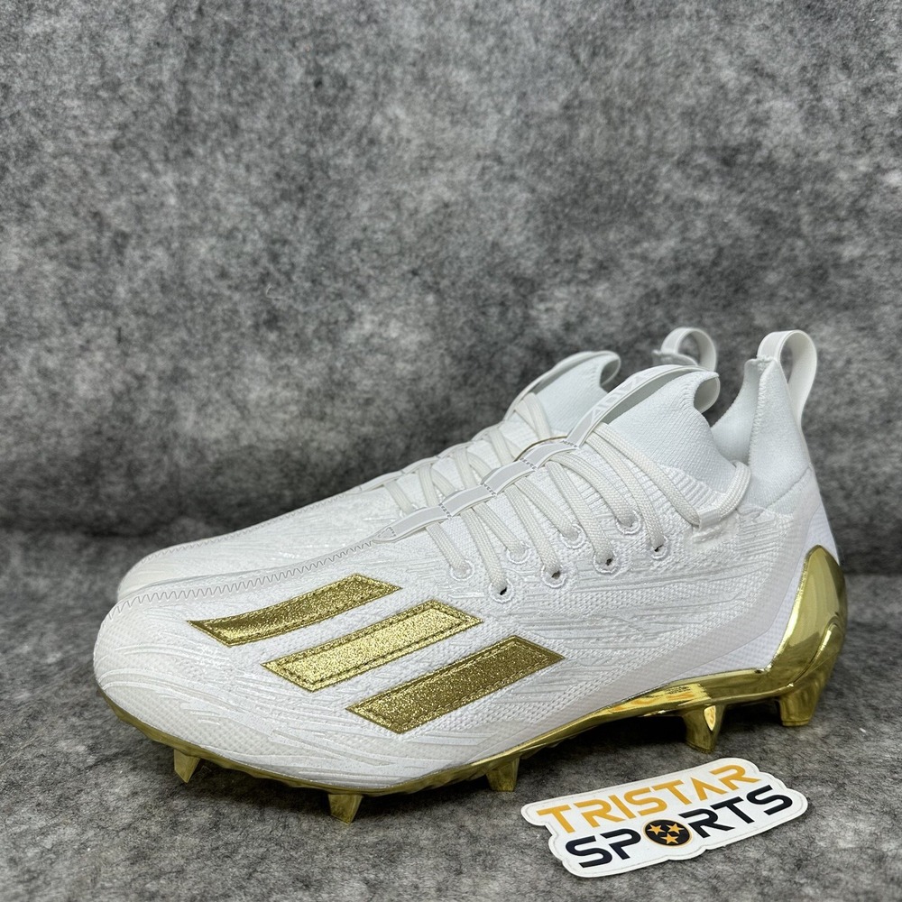 Adidas Adizero Primeknit Football Cleats Mens Size 12 White Gold GX5100